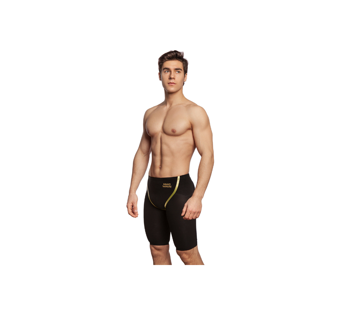 Herren Racing Jammer Open Water Full Back Herren, Schwarz