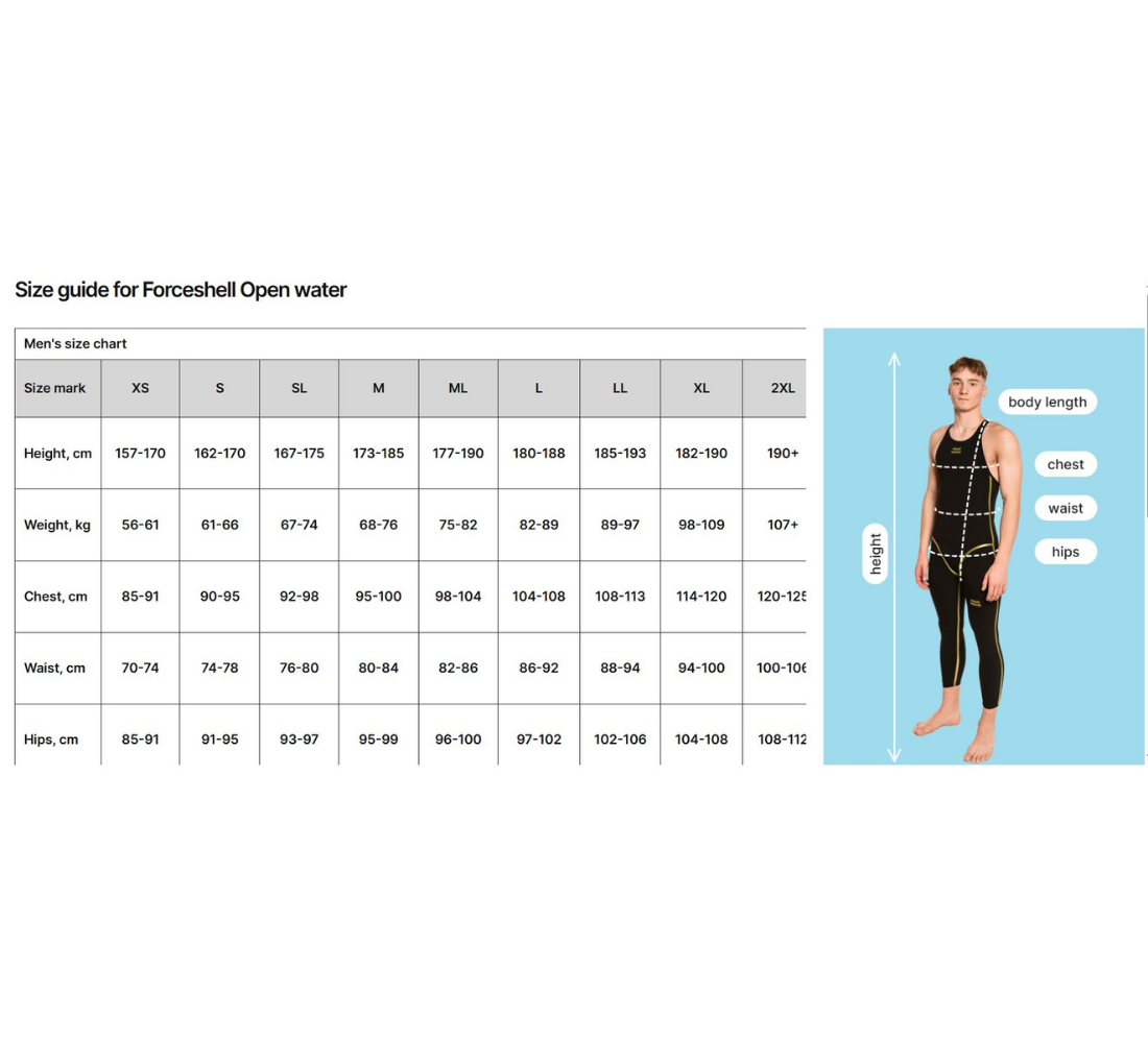 Men racing jammer Open water full back men, Black