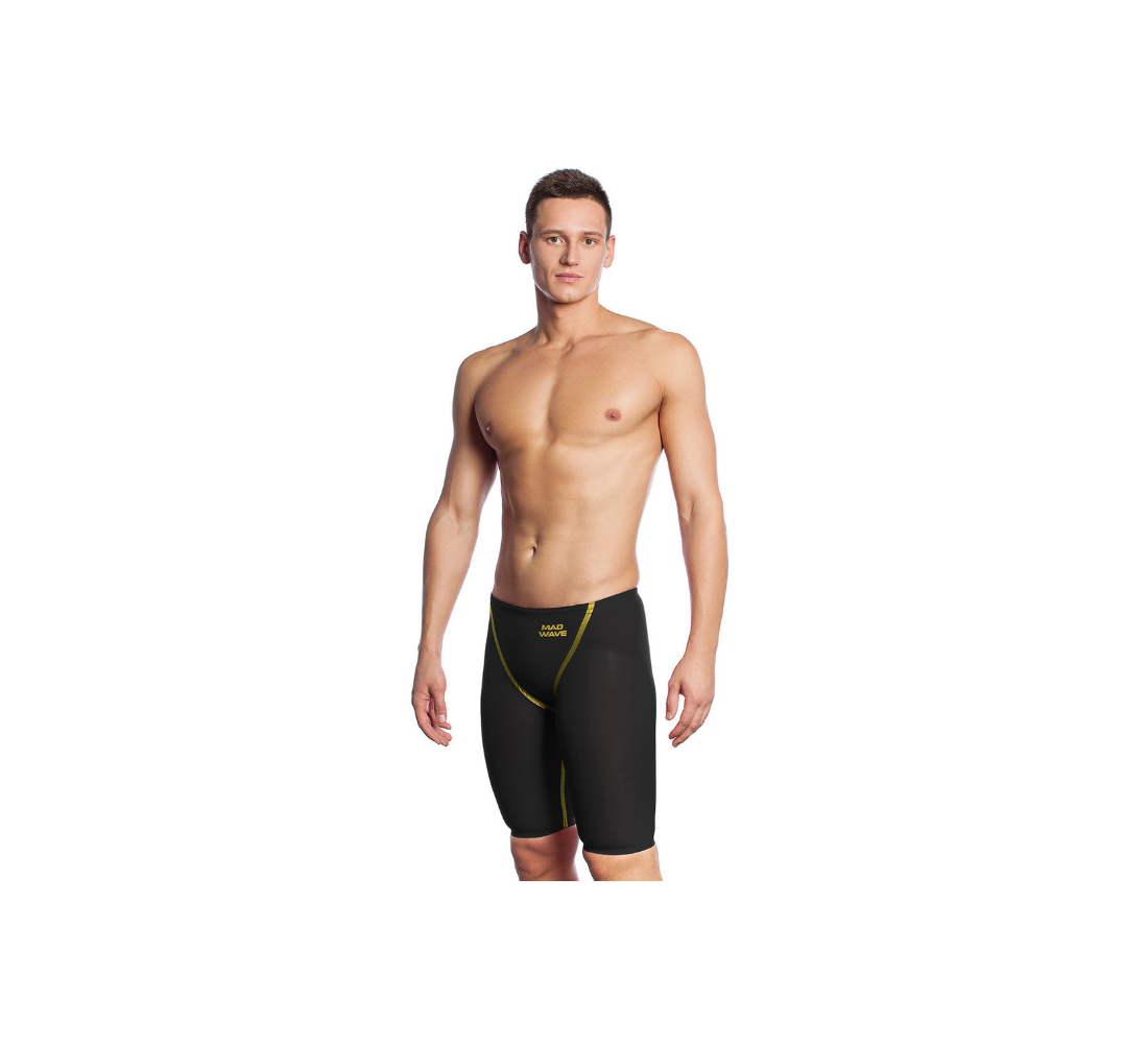 Open water men racing jammer, Schwarz