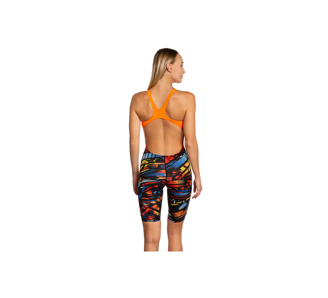 Damen Badeanzug antichlor Kneeskin PBT 03, Azure