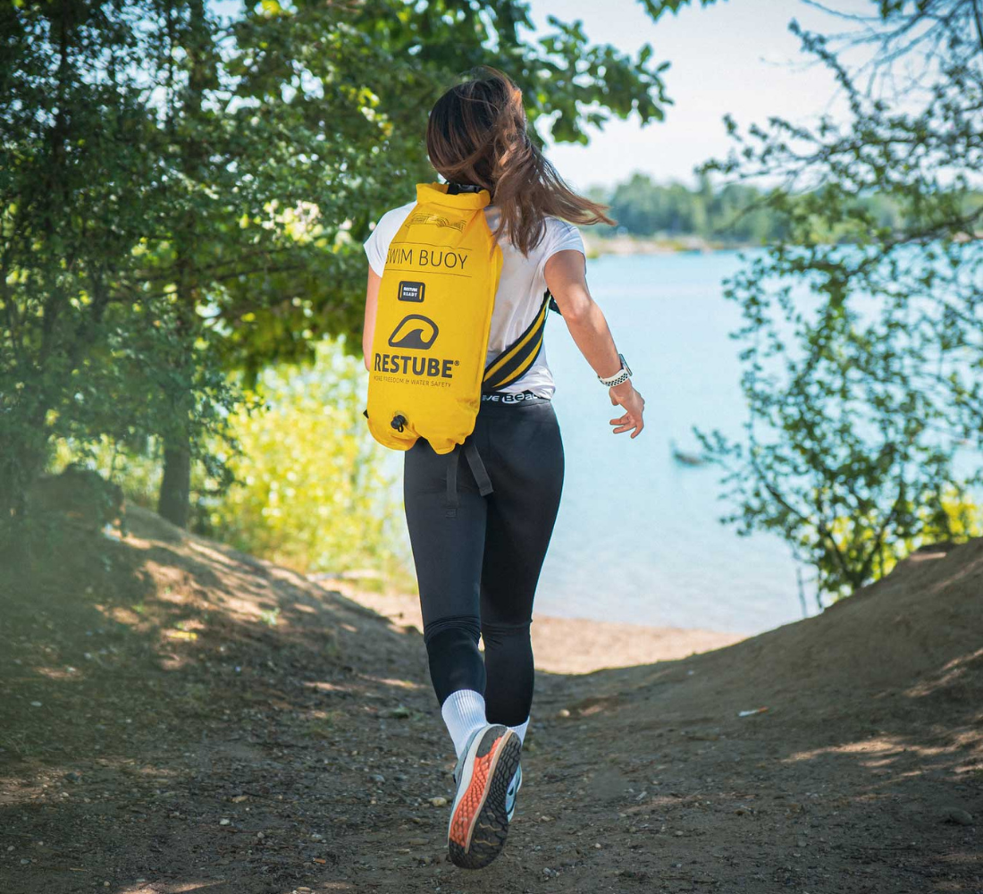 swimming buoy backpack straps