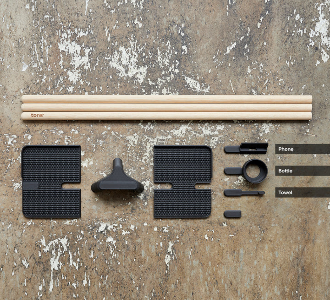 Laptop Race Table - Natural Oak / Phone + Towel + Bottle Holders