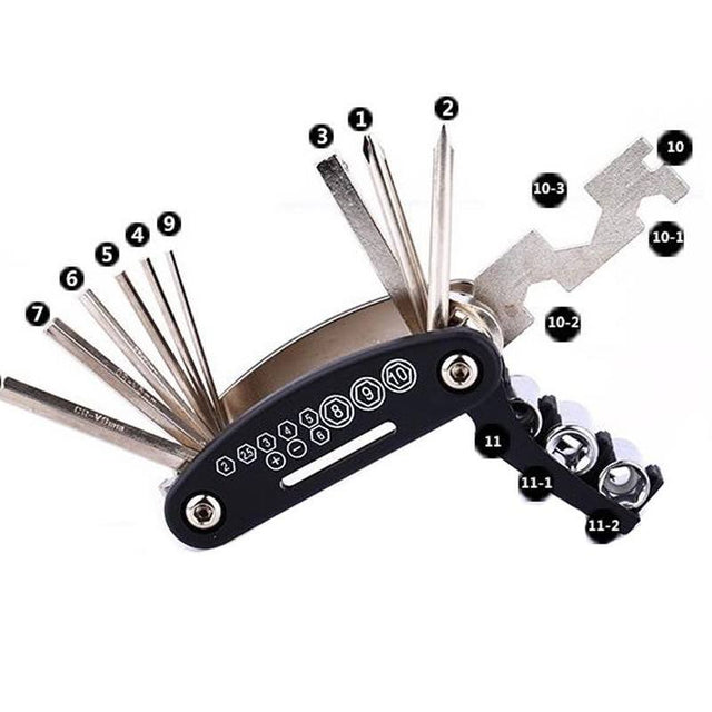 Mini Tool Multifunzione 16 in 1 per Bicicletta