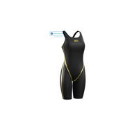 Bañador de mujer con espalda abierta Forceshell Evolution Kneeskin, Negro