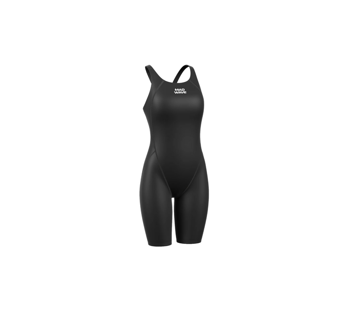 Traje de baño mujer carreras espalda abierta MW Revolution mujer espalda abierta, Negro