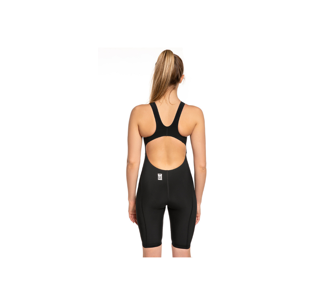 Traje de baño mujer carreras espalda abierta MW Revolution mujer espalda abierta, Negro