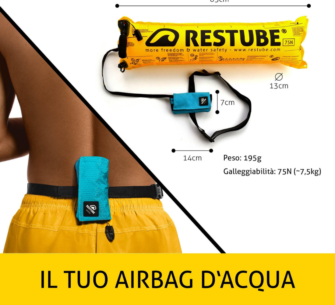 RESTUBE ACTIVE Schwimmairbag, Schwarz Icemint