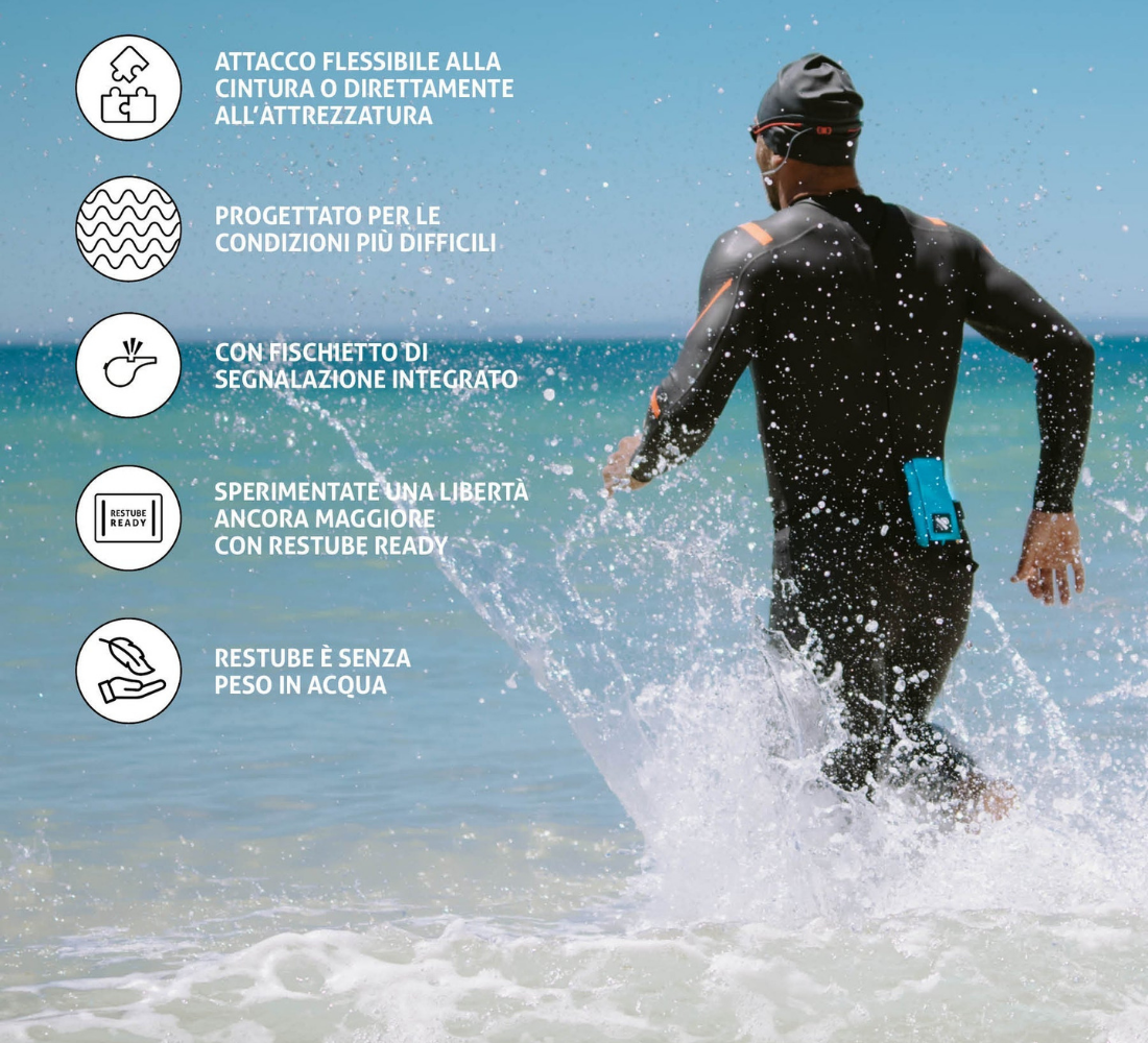 RESTUBE ACTIVE Schwimmairbag, Schwarz Icemint