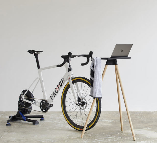 Laptop Race Table - Natural Oak / Phone + Towel + Bottle Holders