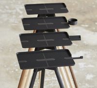 Laptop Race Table - Eiche Natur / Telefon-, Handtuch- und Getränkehalter